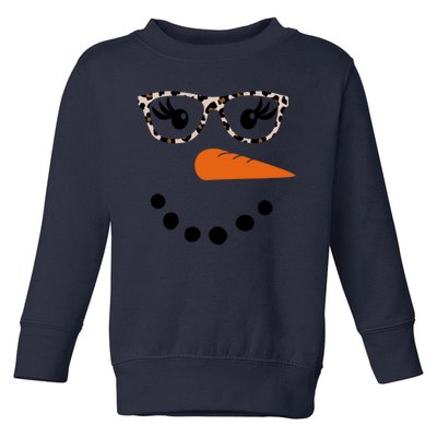 Cute Snowman Leopard Face Lady Toddler Sweatshirt