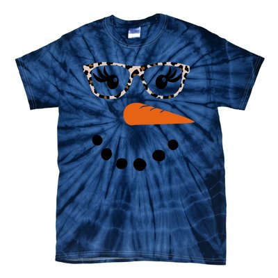 Cute Snowman Leopard Face Lady Tie-Dye T-Shirt