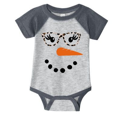 Cute Snowman Leopard Face Lady Infant Baby Jersey Bodysuit