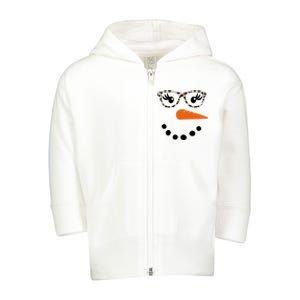 Cute Snowman Leopard Face Lady Toddler Zip Fleece Hoodie