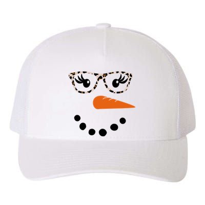 Cute Snowman Leopard Face Lady Yupoong Adult 5-Panel Trucker Hat