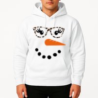 Cute Snowman Leopard Face Lady Hoodie