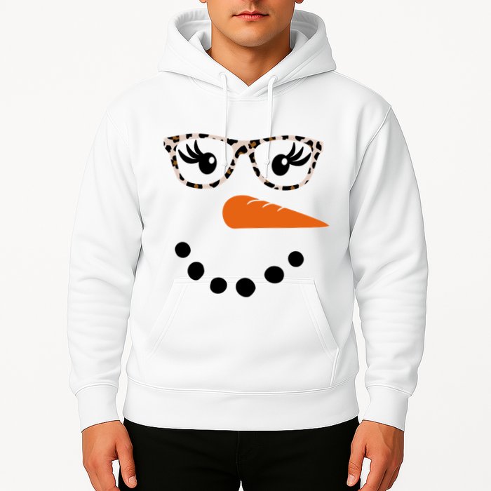 Cute Snowman Leopard Face Lady Hoodie