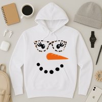 Cute Snowman Leopard Face Lady Hoodie