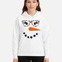 Cute Snowman Leopard Face Lady Hoodie