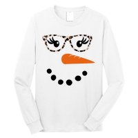 Cute Snowman Leopard Face Lady Long Sleeve Shirt