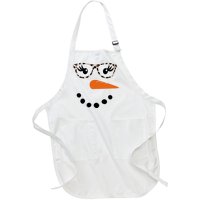 Cute Snowman Leopard Face Lady Full-Length Apron With Pockets