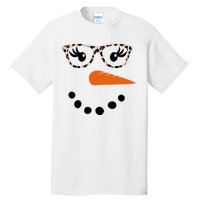 Cute Snowman Leopard Face Lady Tall T-Shirt