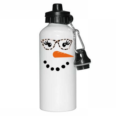 Cute Snowman Leopard Face Lady Aluminum Water Bottle