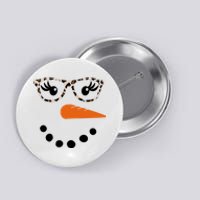 Cute Snowman Leopard Face Lady Button