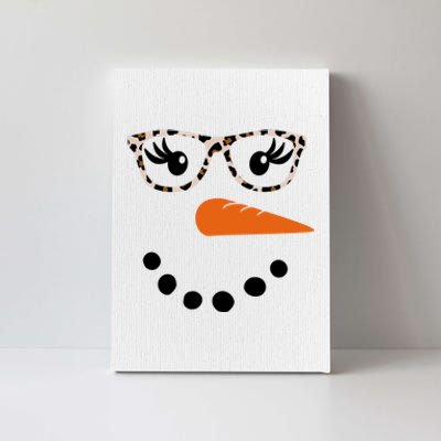 Cute Snowman Leopard Face Lady Canvas