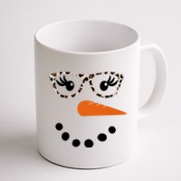 Cute Snowman Leopard Face Lady Coffee Mug