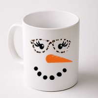 Cute Snowman Leopard Face Lady Coffee Mug