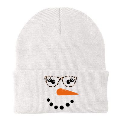 Cute Snowman Leopard Face Lady Knit Cap Winter Beanie