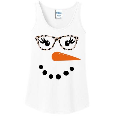 Cute Snowman Leopard Face Lady Ladies Essential Tank