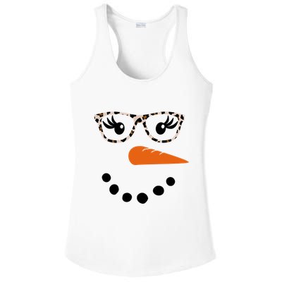 Cute Snowman Leopard Face Lady Ladies PosiCharge Competitor Racerback Tank