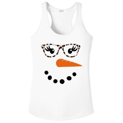 Cute Snowman Leopard Face Lady Ladies PosiCharge Competitor Racerback Tank