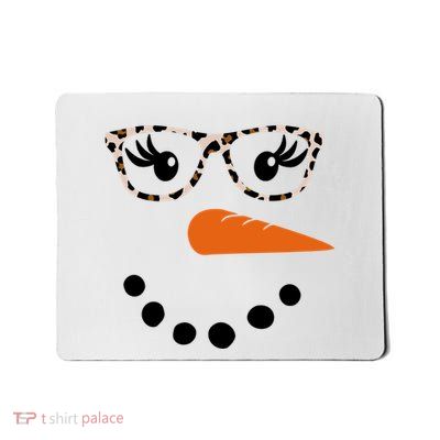 Cute Snowman Leopard Face Lady Mousepad