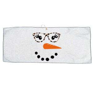 Cute Snowman Leopard Face Lady Large Microfiber Waffle Golf Towel