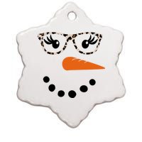 Cute Snowman Leopard Face Lady Ceramic Star Ornament