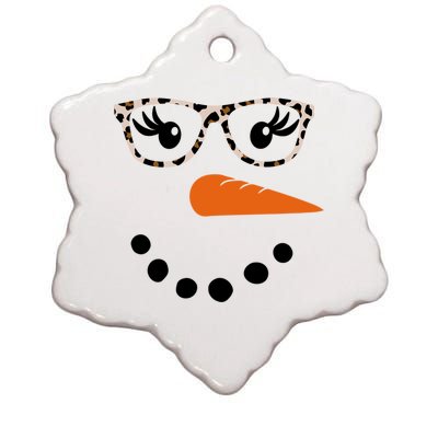 Cute Snowman Leopard Face Lady Ceramic Star Ornament