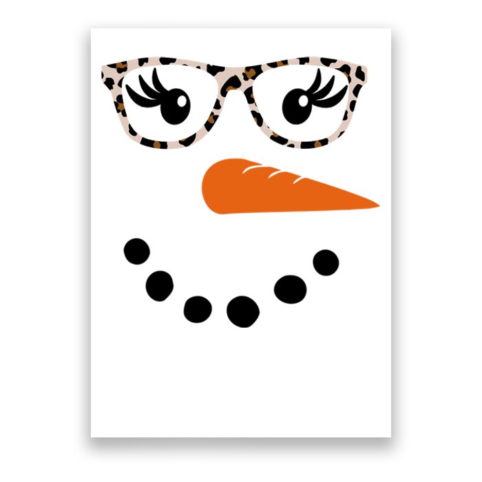 Cute Snowman Leopard Face Lady Poster