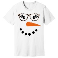 Cute Snowman Leopard Face Lady Premium T-Shirt