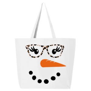 Cute Snowman Leopard Face Lady 25L Jumbo Tote