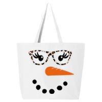 Cute Snowman Leopard Face Lady 25L Jumbo Tote