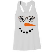 Cute Snowman Leopard Face Lady Women's Racerback Tank