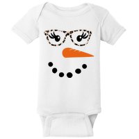 Cute Snowman Leopard Face Lady Baby Bodysuit