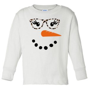 Cute Snowman Leopard Face Lady Toddler Long Sleeve Shirt