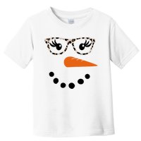 Cute Snowman Leopard Face Lady Toddler T-Shirt