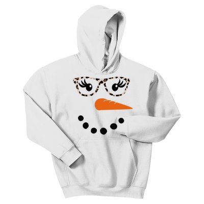 Cute Snowman Leopard Face Lady Kids Hoodie