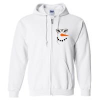 Cute Snowman Leopard Face Lady Full Zip Hoodie
