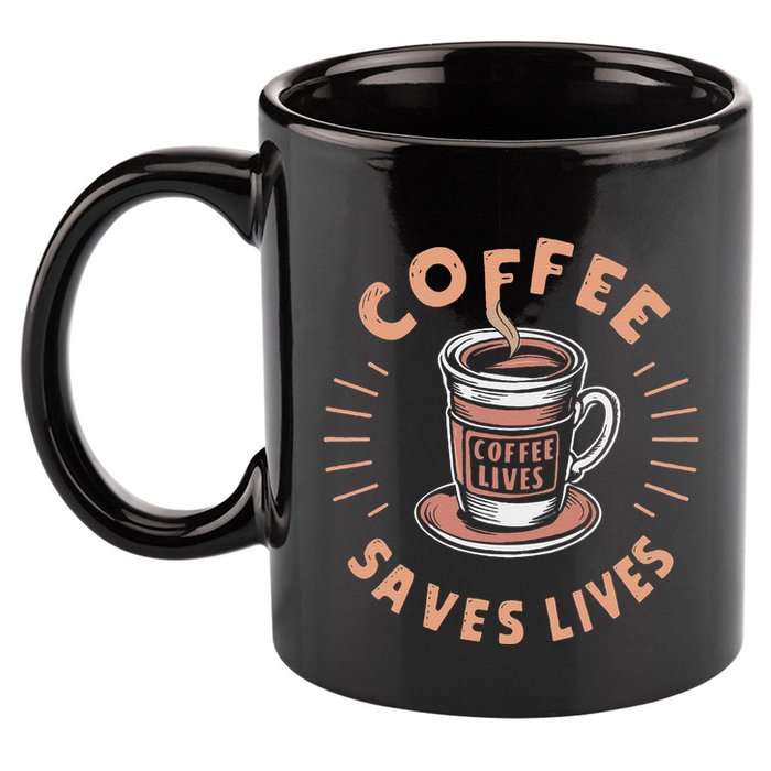 Coffee Save Lives Quote Funny Caffeine Addict Coffee Lover 11oz C Handle Ceramic Mug