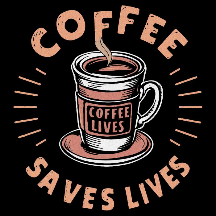 Coffee Save Lives Quote Funny Caffeine Addict Coffee Lover Drawstring Bag
