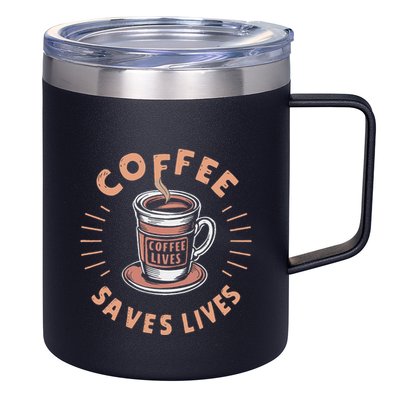 Coffee Save Lives Quote Funny Caffeine Addict Coffee Lover 12oz Stainless Steel Coffee Mug