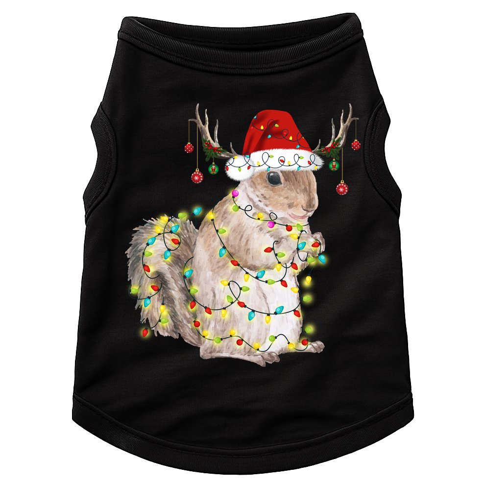 Christmas Squirrel Lights Doggie Tank