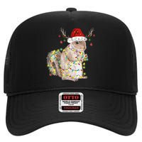 Christmas Squirrel Lights High Crown Mesh Back Trucker Hat