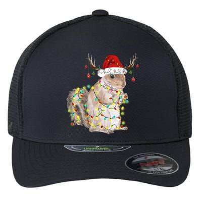 Christmas Squirrel Lights Flexfit Unipanel Trucker Cap