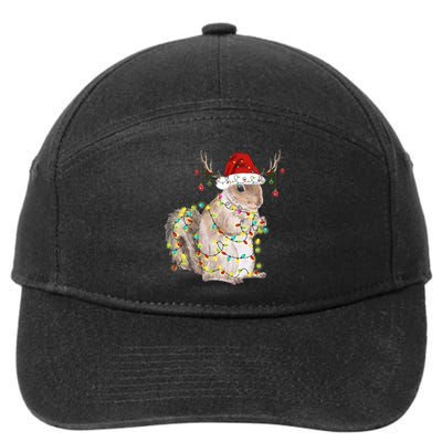 Christmas Squirrel Lights 7-Panel Snapback Hat