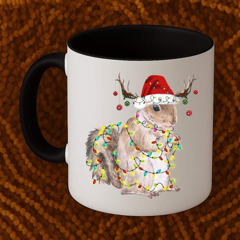 Christmas Squirrel Lights Mug