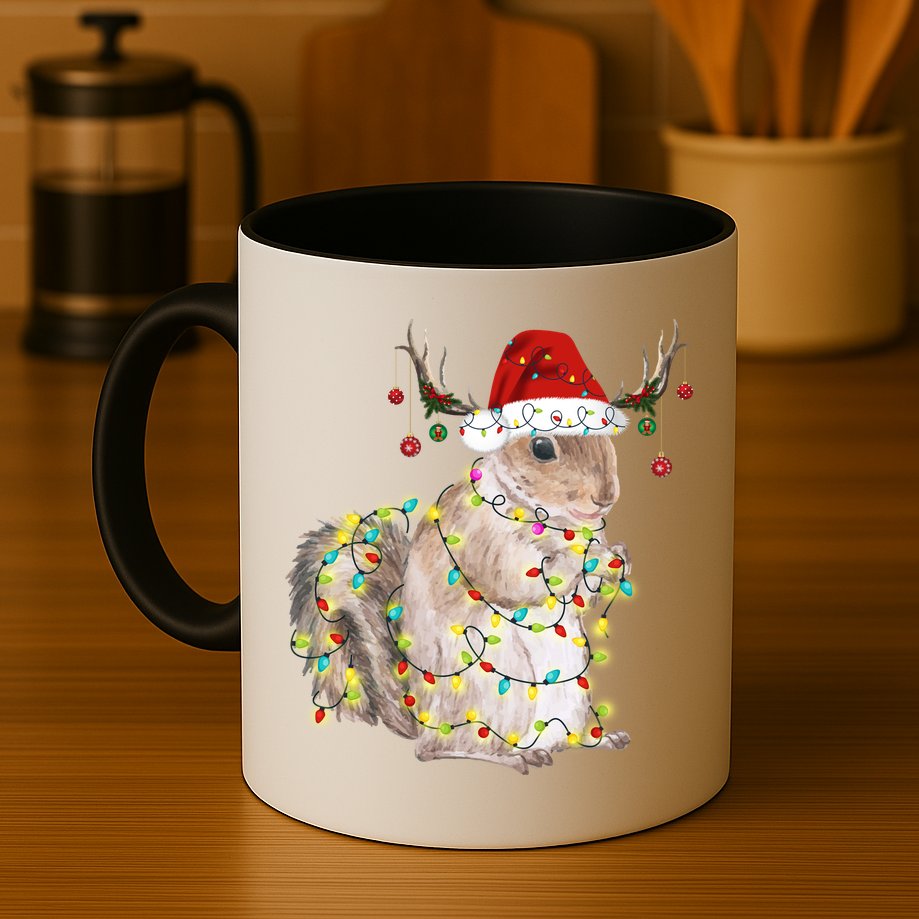 Christmas Squirrel Lights Mug