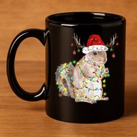 Christmas Squirrel Lights 11oz C Handle Ceramic Mug