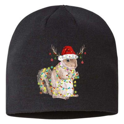 Christmas Squirrel Lights Sustainable Beanie