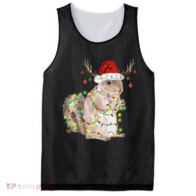 Christmas Squirrel Lights Mesh Reversible Basketball Jersey Tank