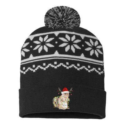 Christmas Squirrel Lights USA-Made Snowflake Beanie