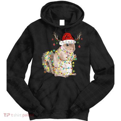 Christmas Squirrel Lights Tie Dye Hoodie