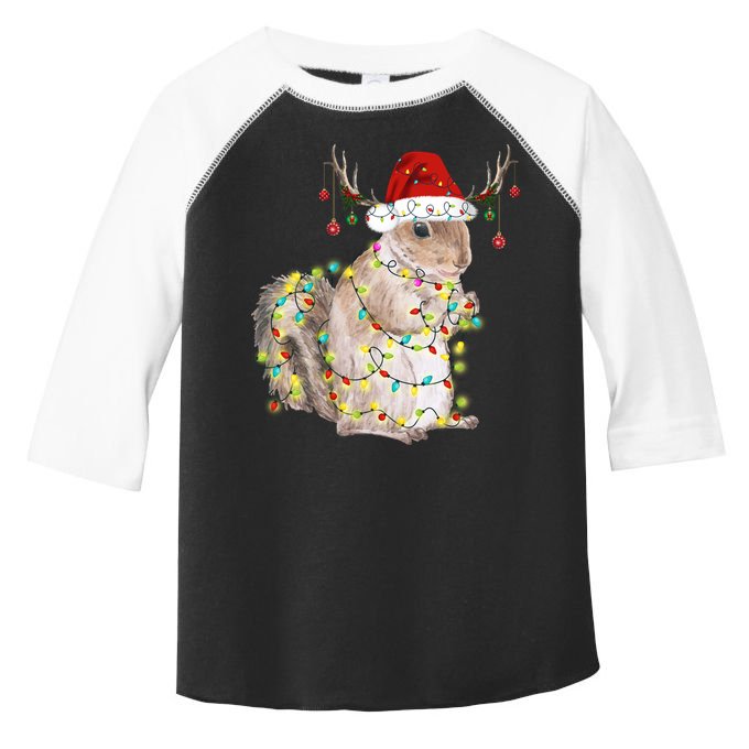 Christmas Squirrel Lights Toddler Fine Jersey T-Shirt
